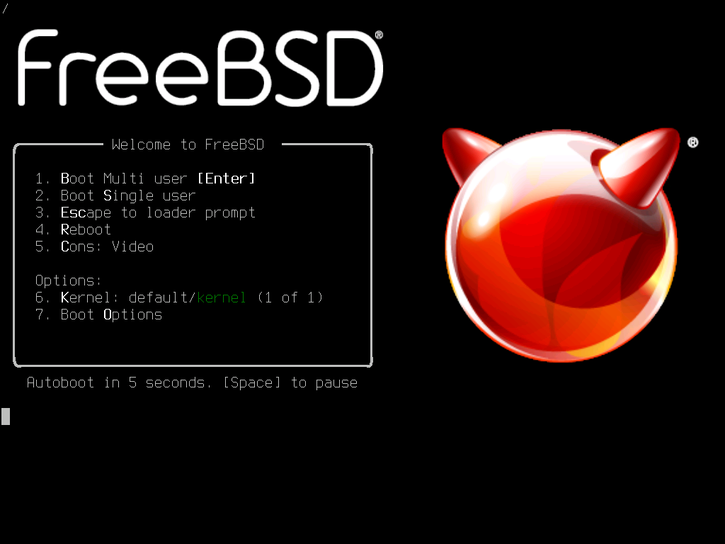 FreeBSD 启动菜单